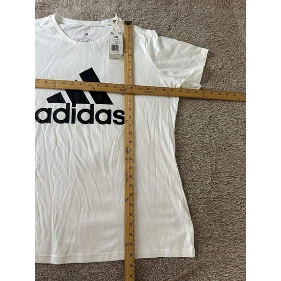 Adidas Womens Regular fit Short Sleeve Logo T-Shirt Shirt White Solid - Picture 9 of 11